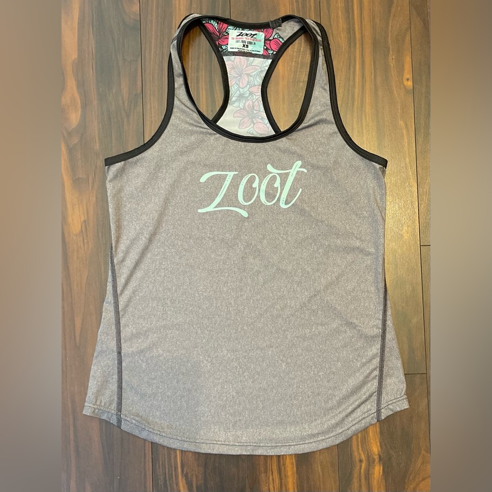 Zoot Triathlon Racerback Tank - Aloha Grey/Green Amazing Graphics XS